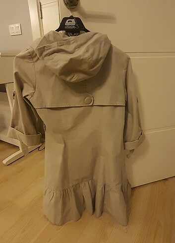 Açık Gri Trençkot - Görsel 5