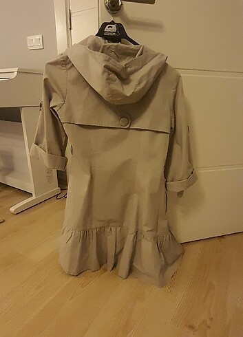 Açık Gri Trençkot - Görsel 7