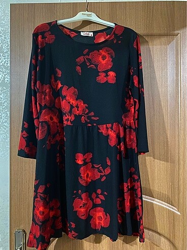 Bordo Siyah Kışlık Mini Elbise | M-L