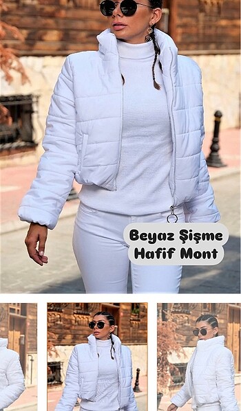 Beyaz Şişme Mont