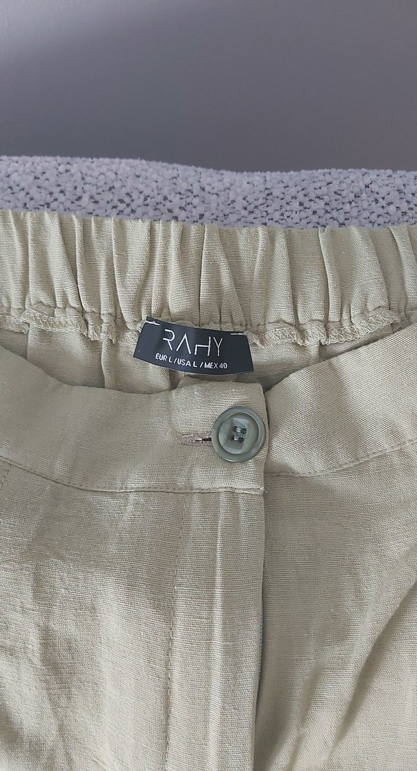 Bej Kolsuz Keten Gömlek ve pantolon - Görsel 5