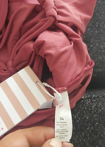 Pembe Mini Strappy Kadın Mayo - Görsel 4