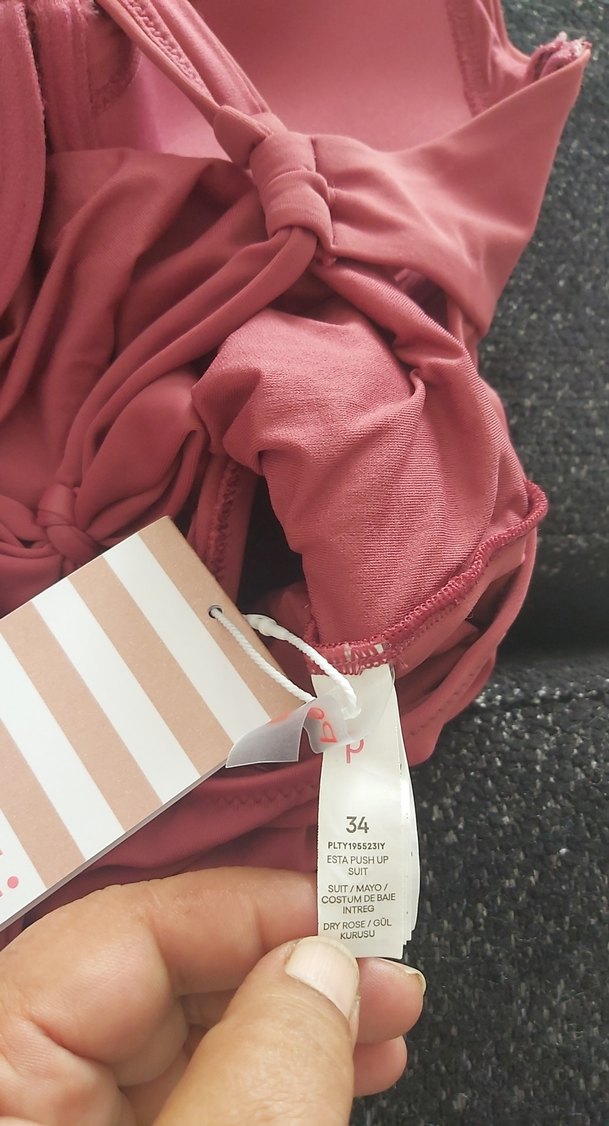 Pembe Mini Strappy Kadın Mayo - Görsel 4