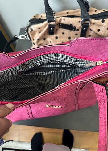 Pembe Deri Kadın Çanta - Görsel 3