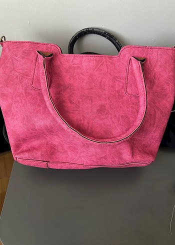 Pembe Deri Kadın Çanta - Görsel 2