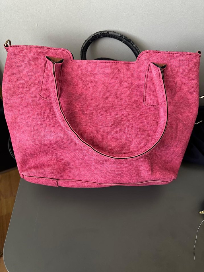 Pembe Deri Kadın Çanta - Görsel 2