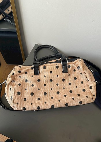 Bej Puantiyeli Kadın Omuz Çantası - Görsel 2