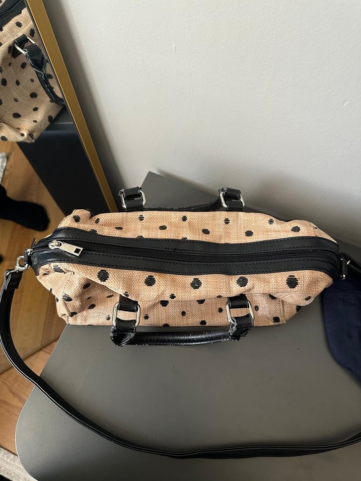 Bej Puantiyeli Kadın Omuz Çantası - Görsel 3