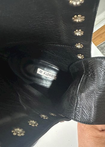 Kadın Siyah Deri Platform Topuklu Goth Bot - Görsel 4