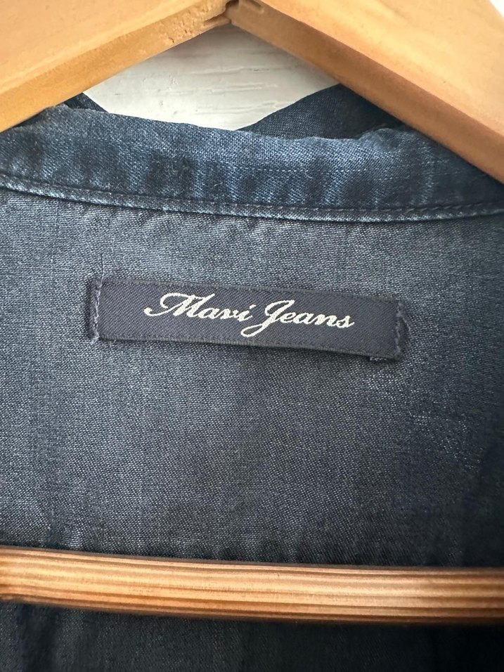 Düğmeli Midi Kot Elbise - Görsel 4