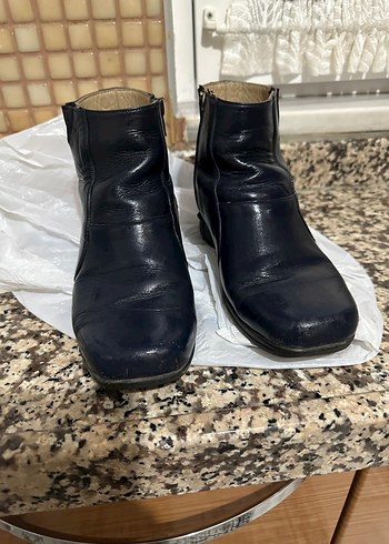 Kadın Mavi Deri Dolgu Topuklu Bot - Görsel 4