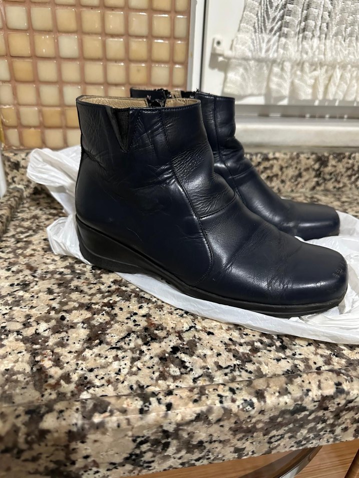 Kadın Mavi Deri Dolgu Topuklu Bot - Görsel 2