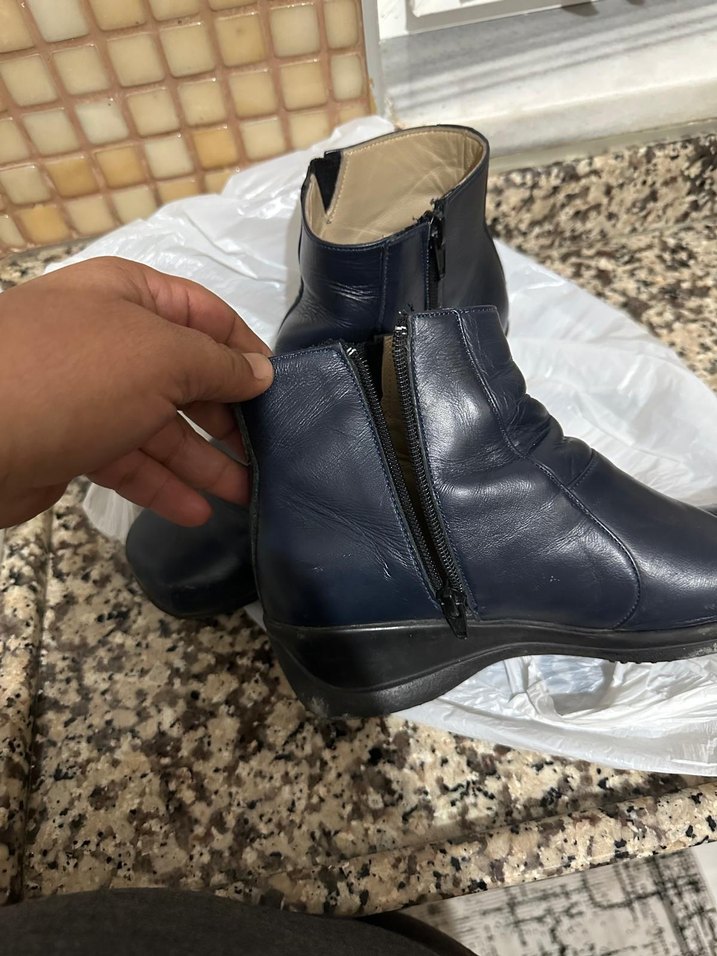 Kadın Mavi Deri Dolgu Topuklu Bot - Görsel 5