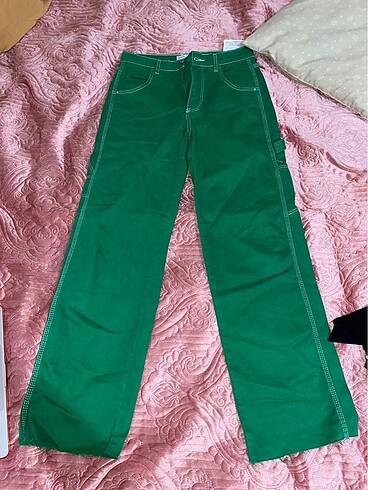 Bershka yeşil kot pantolon
