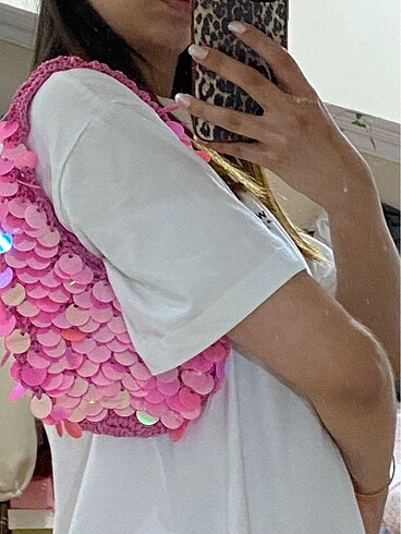 Zara pullu çanta - pembe