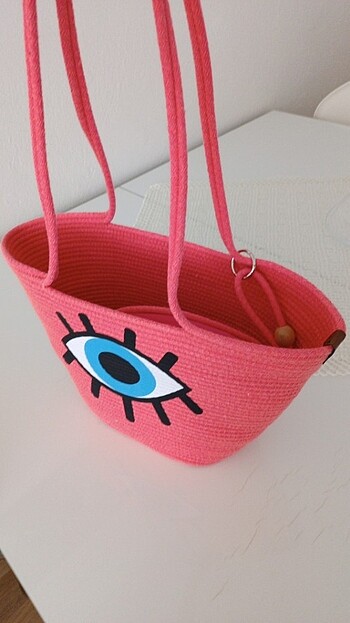  Beden pembe Renk Plaj çantası #handmade 