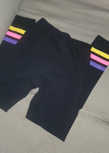 Kız Çocuk Siyah Çizgili Tayt - Görsel 5