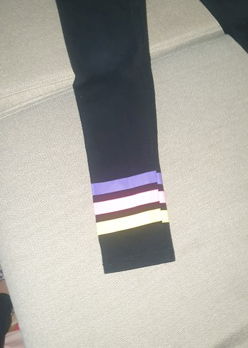 Kız Çocuk Siyah Çizgili Tayt - Görsel 3