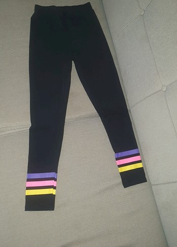 Kız Çocuk Siyah Çizgili Tayt - Görsel 2