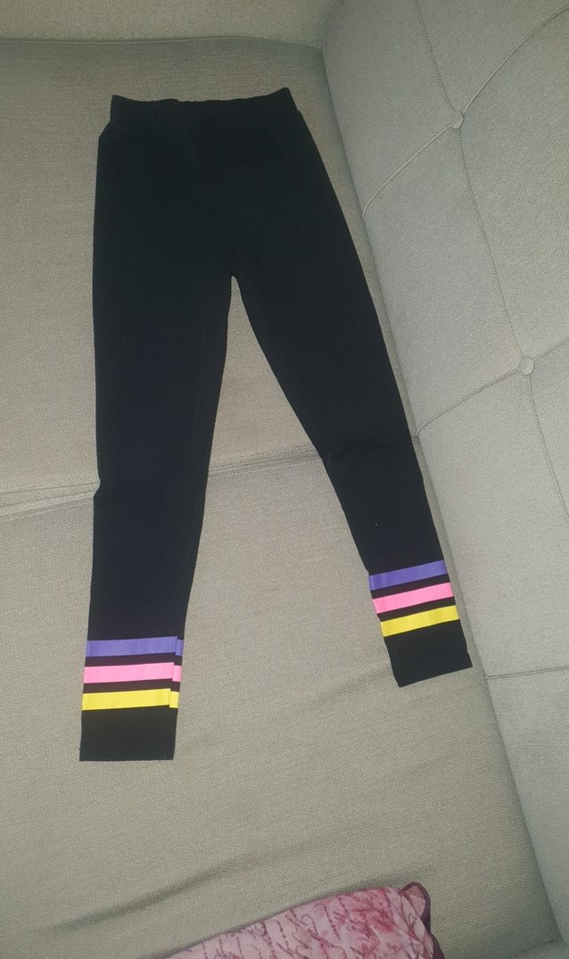 Kız Çocuk Siyah Çizgili Tayt - Görsel 2