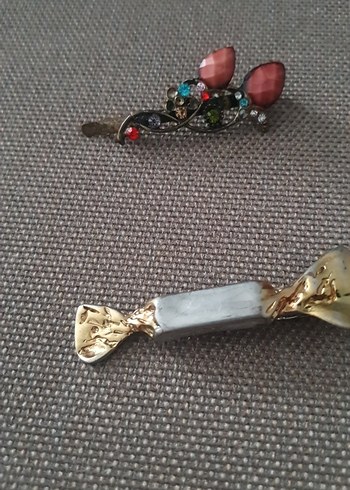 Renkli Boncuklu Metal Vintage Toka - Görsel 3