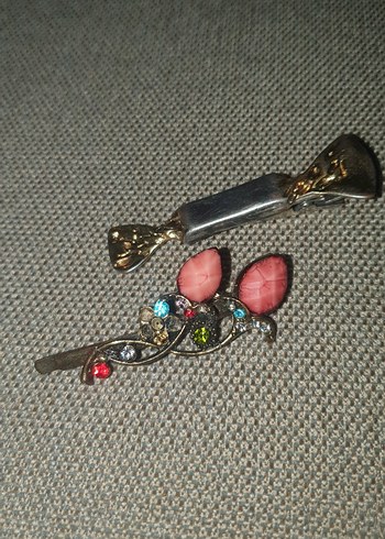 Renkli Boncuklu Metal Vintage Toka - Görsel 5