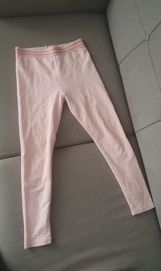 Kız Çocuk Pembe Elastik Bel Tayt - Görsel 4