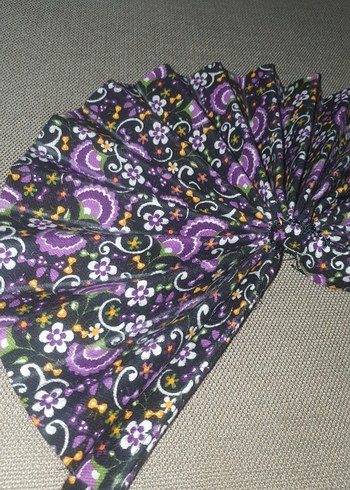 Mor Çiçekli Katlanabilir Yelpaze - Görsel 3