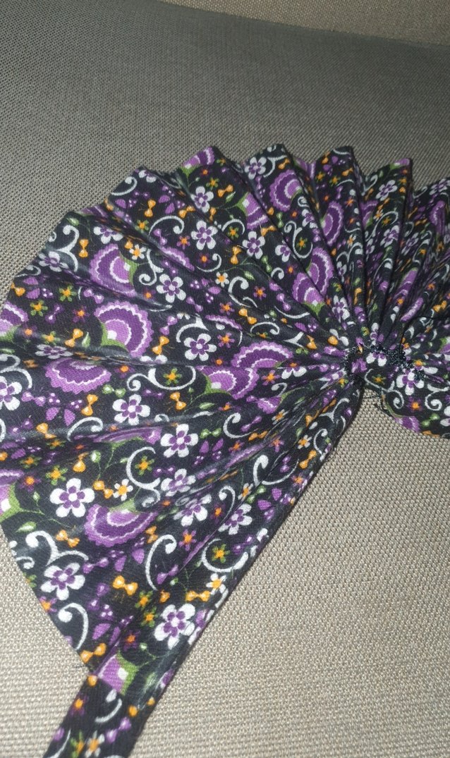 Mor Çiçekli Katlanabilir Yelpaze - Görsel 3