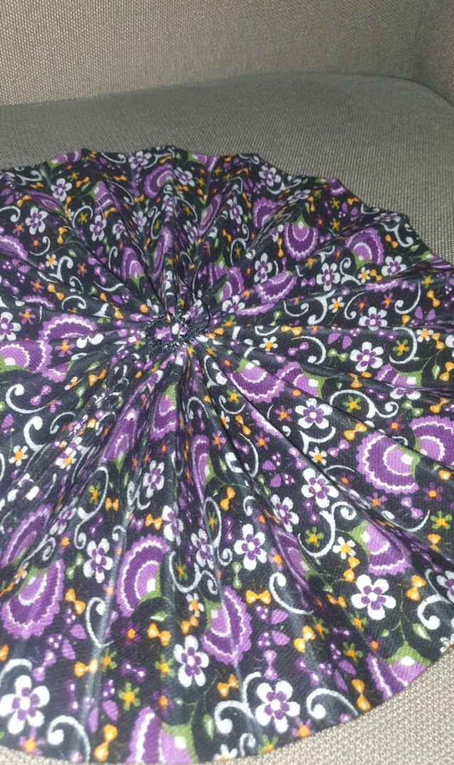 Mor Çiçekli Katlanabilir Yelpaze - Görsel 4