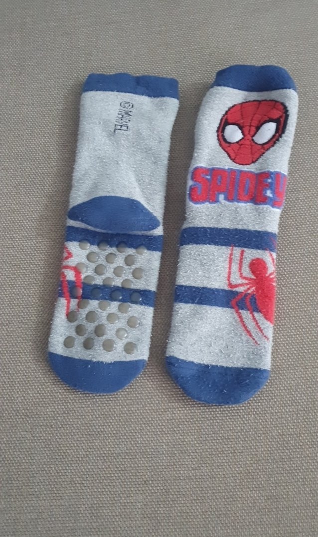 Gri Erkek Çocuk Kaydırmaz Ev çorabı - Görsel 2