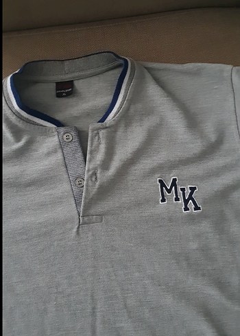 Gri Uzun Kollu Düğmeli Polo Tişört - Görsel 7