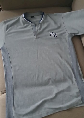 Gri Uzun Kollu Düğmeli Polo Tişört - Görsel 4