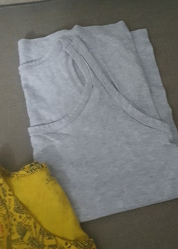 Çocuk atlet Üçlü Paket - Sarı ve Gri - Görsel 3