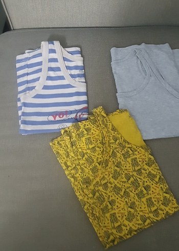 Çocuk atlet Üçlü Paket - Sarı ve Gri - Görsel 4