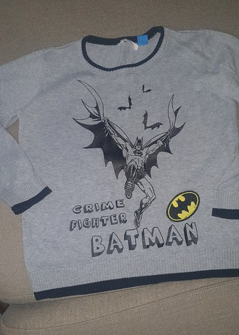 Erkek Çocuk Gri Batman Baskılı Sweatshirt - Görsel 2