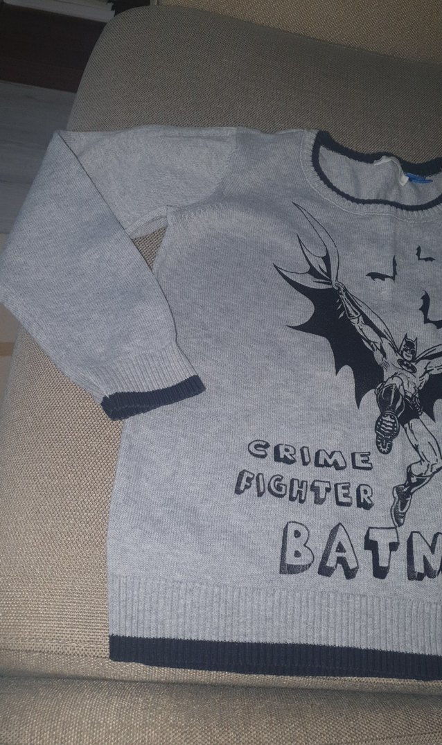 Erkek Çocuk Gri Batman Baskılı Sweatshirt - Görsel 4