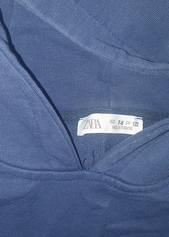 Erkek Mavi Kapüşonlu Street Wear Sweatshirt - Görsel 2