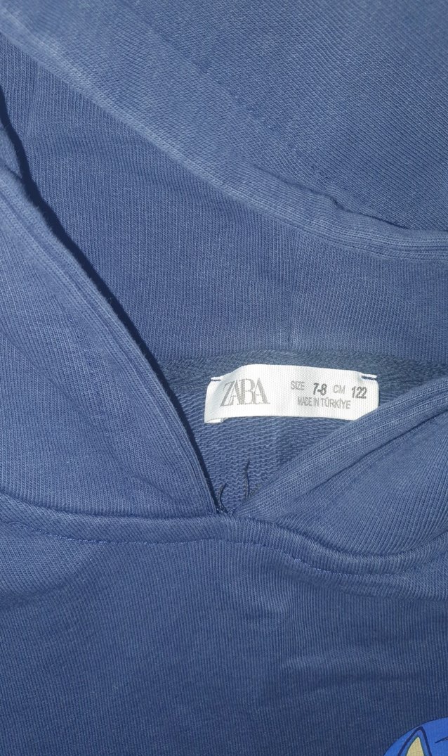 Erkek Mavi Kapüşonlu Street Wear Sweatshirt - Görsel 2