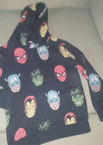 Çocuk Marvel Baskılı Kapüşonlu Sweatshirt - Görsel 5