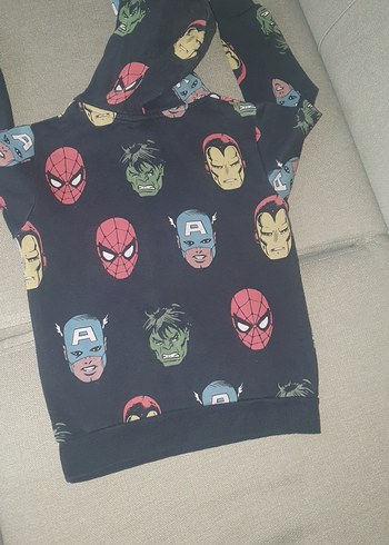 Çocuk Marvel Baskılı Kapüşonlu Sweatshirt - Görsel 6