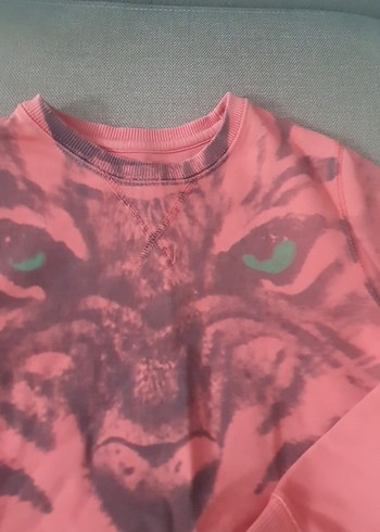 Koyu Kırmızı Baskılı Erkek Sweatshirt - Görsel 6