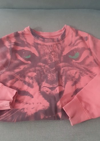 Koyu Kırmızı Baskılı Erkek Sweatshirt - Görsel 5