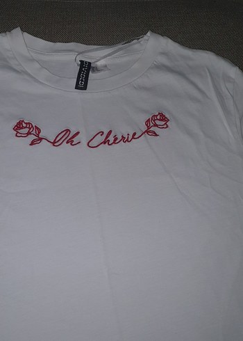 Beyaz Kısa Kollu Baskılı Kadın Tişört - Görsel 4