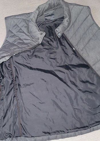 Gri Fermuarlı Erkek Street Style Yelek - Görsel 4