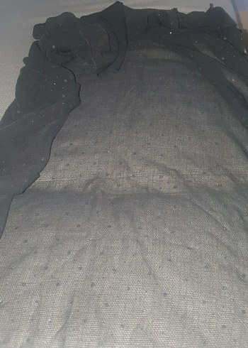 Siyah ışıltılı eşarp - Görsel 2