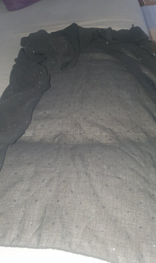 Siyah ışıltılı eşarp - Görsel 2