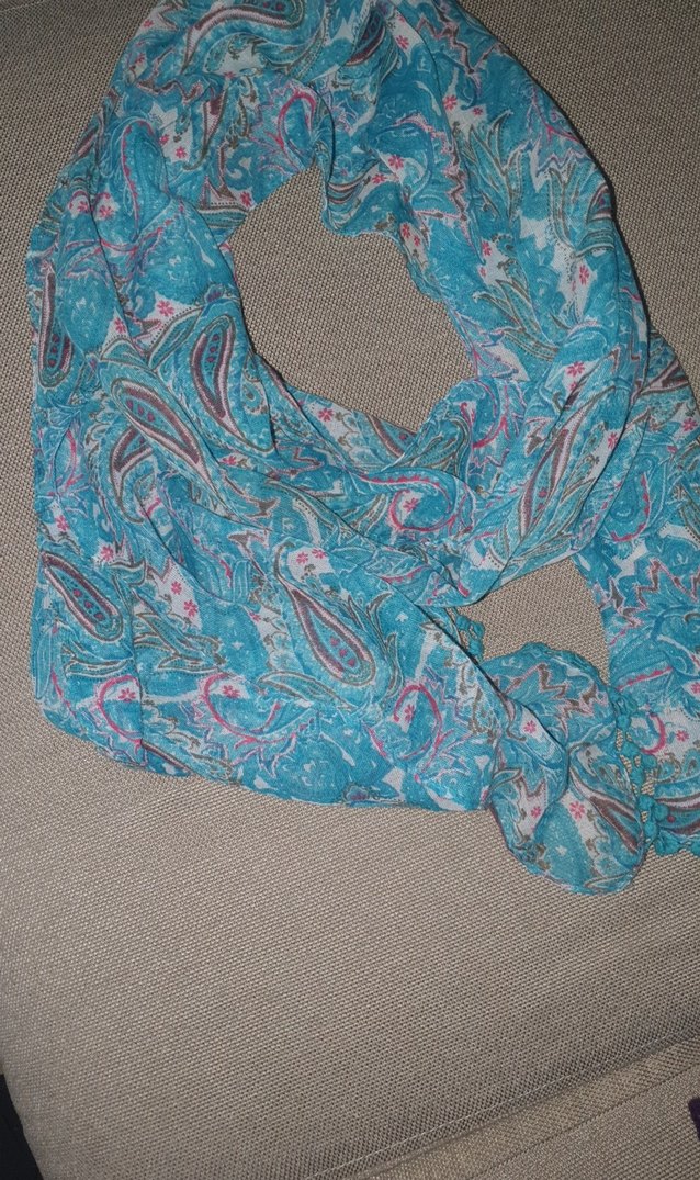 Dantel Detaylı Turkuaz Bohem Kadın Fuları - Görsel 3