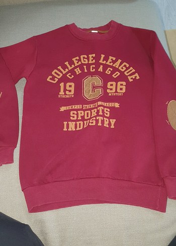 Erkek Bordo Bisiklet Yaka Sweatshirt - Görsel 2