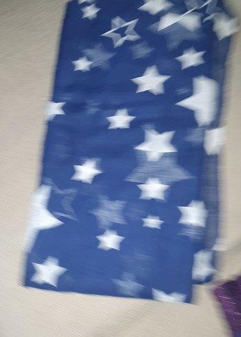 Yıldız Desenli Lacivert Kadın Atkı - Görsel 3